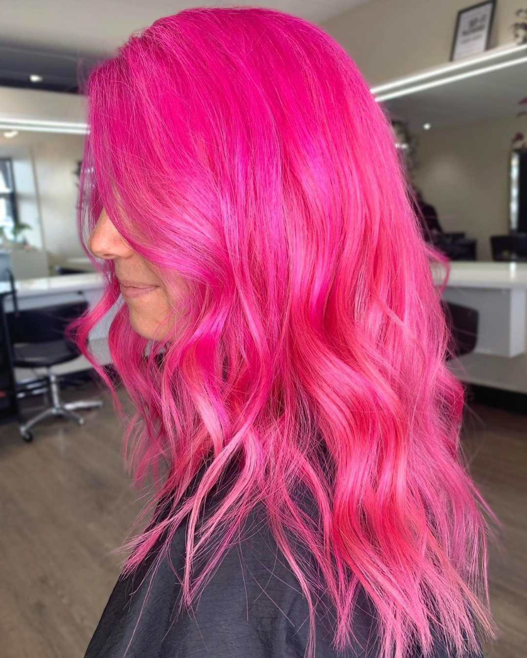 bright pink hair